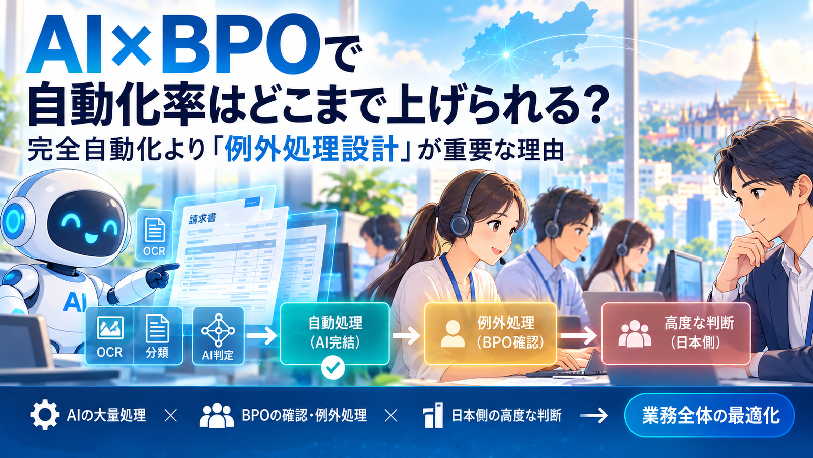 AI×BPOで自動化率はどこまで上げられる？ 完全自動化より「例外処理設計」が重要な理由